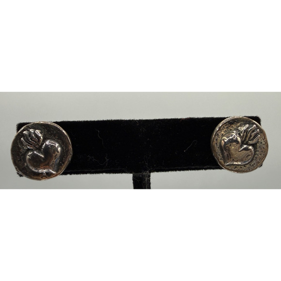 King Baby Studio Jewelry - RARE COIN King Baby Sacred Heart Sterling Silver 925 Earrings Retired NEW HSN